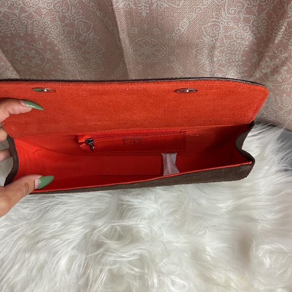 Tooled Leather & Suede Western Clutch - Picture 4 of 5